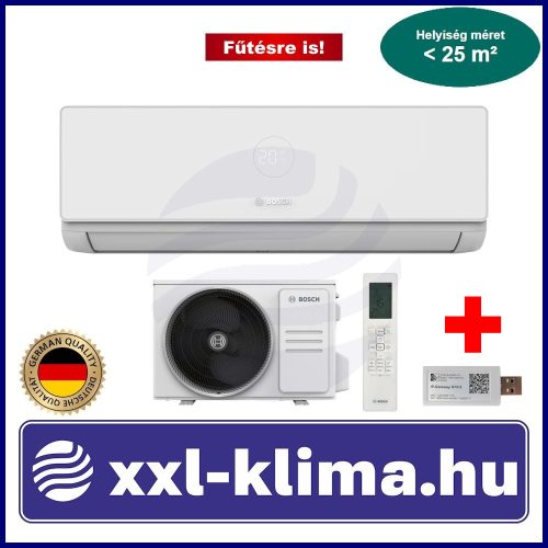 Bosch Climate 4000i 2,6 kW Klíma Szett Fűtésre  is SCOP 4,6 SEER 8,0  WI-FI ajándék