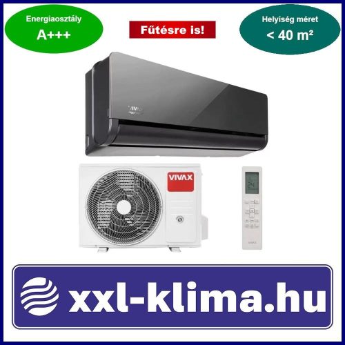 VIVAX H+ Design ACP-12CH35AEHI+ R32 GRAY MIRROR 3,5 kW Klíma Szett Fűtésre is -25°C-ig