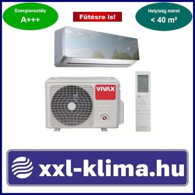  VIVAX R+ Design ACP-12CH35AERI+ R32 SILVER MIRROR 3,5 kW Klíma Szett Fűtésre is -25°C-ig