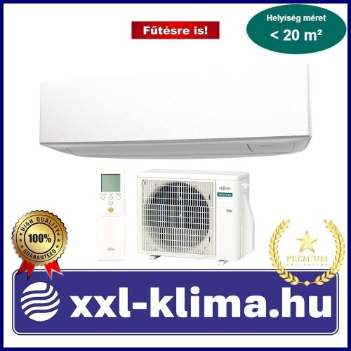 Fujitsu Design KE ASEG07KETF/AOEG07KETA 2,0 kW Klíma Szett Fehér Fűtésre is 