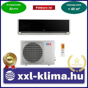   Cooper&Hunter SUPREME CONTINENTAL CH-S12FTXAL2 3.5 kW Klíma - fekete Fűtésre opt. SCOP 5,4 SEER 8,5 DH