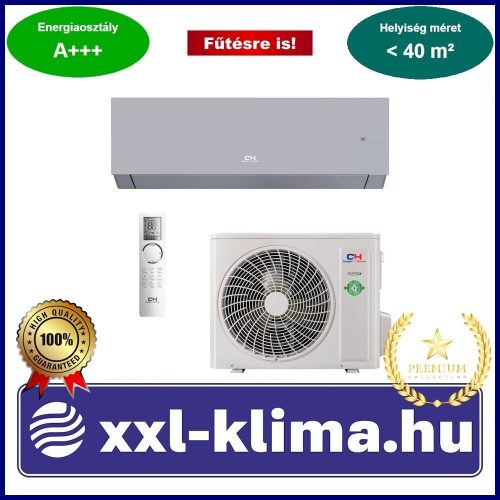 Cooper&Hunter SUPREME CONTINENTAL CH-S12FTXAL2 3.5 kW Klíma  - ezüst Fűtésre opt. SCOP 5,4 SEER 8,5 DH