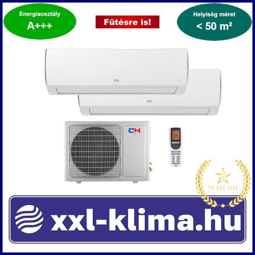 Cooper&Hunter Daytona Multi Dual 5,3Kw klíma 2db 2,6Kw beltérivel Fűtésre is 
