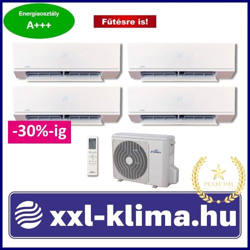 FISHER FS4MIF-364AE3 (kültéri egység) Multi quatro i10,6 /  FSAIF-CP-91AE3 4db beltéri egység 2,72 kW, WIFI Fűtésre is!