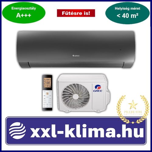 Gree Dark Pro 3,5 kW GWH12ACCXD-K6DNA1D Klíma Szett​ Fűtésre  is 