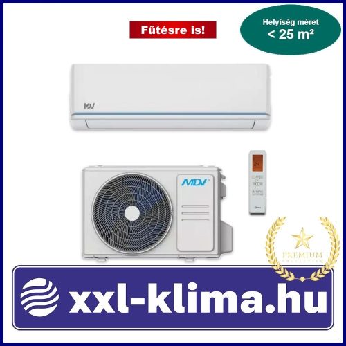 Midea MDV ONE-026-SP 2,6 kW Klíma Szett  Fűtésre is. -20C fokig cseptálca fűtéssel