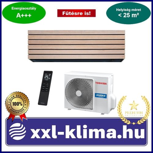 Toshiba DAISEIKAI 10 Wood RAS-B10S4KVDG-E RAS-10S4AVPG-E 2,5 kW Split Klíma Szett Fűtésre Optimalizalt -20°C